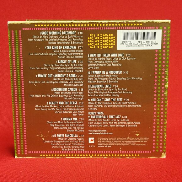 Broadway Today CD 1994 Original Cast Recordings - Picture 2 of 8